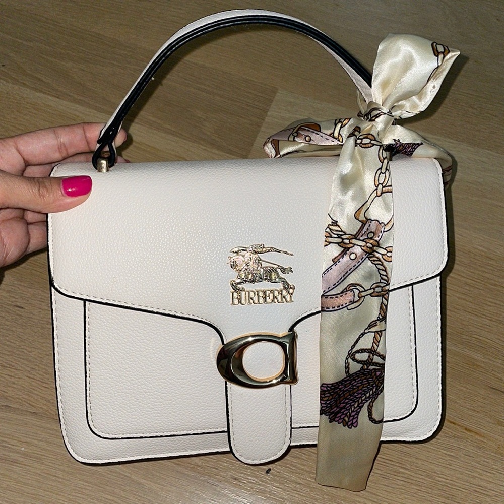 Cream Burberry handbag